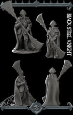 BLACK STEEL KNIGHT - Miniature | All Sizes | Dungeons and Dragons | Pathfinder | War Gaming