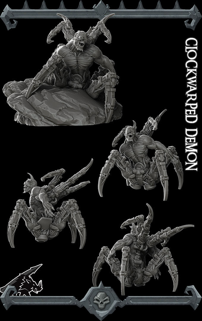 CLOCKWARPED DEMON - Miniature -All Sizes | Dungeons and Dragons | Pathfinder | War Gaming