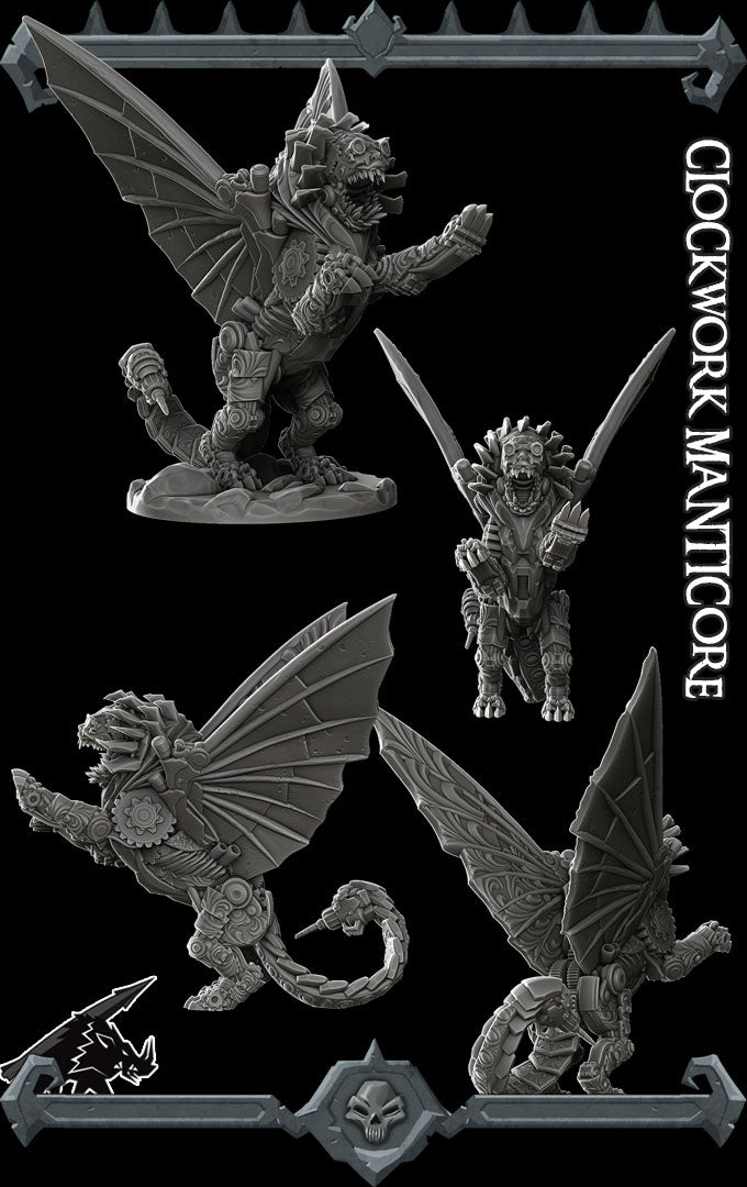 CLOCKWORK MANTICORE - Miniature | All Sizes | Dungeons and Dragons | Pathfinder | War Gaming