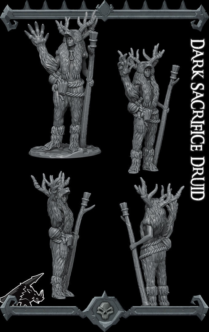 DARK SACRIFICE DRUID - Miniature -All Sizes | Dungeons and Dragons | Pathfinder | War Gaming