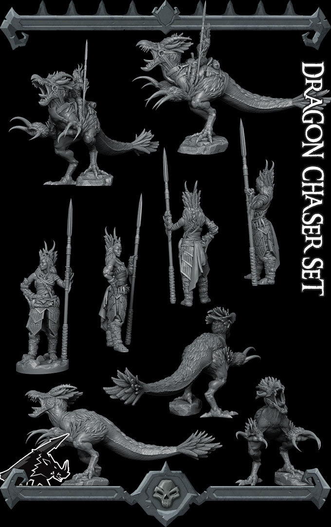 DRAGON CHASER SET - Miniature - | Dungeons and Dragons | Pathfinder | War Gaming