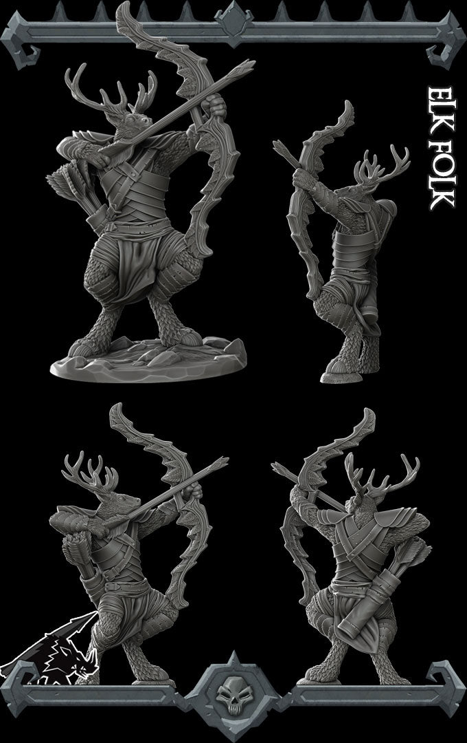 ELK FOLK - Miniature | All Sizes | Dungeons and Dragons | Pathfinder | War Gaming