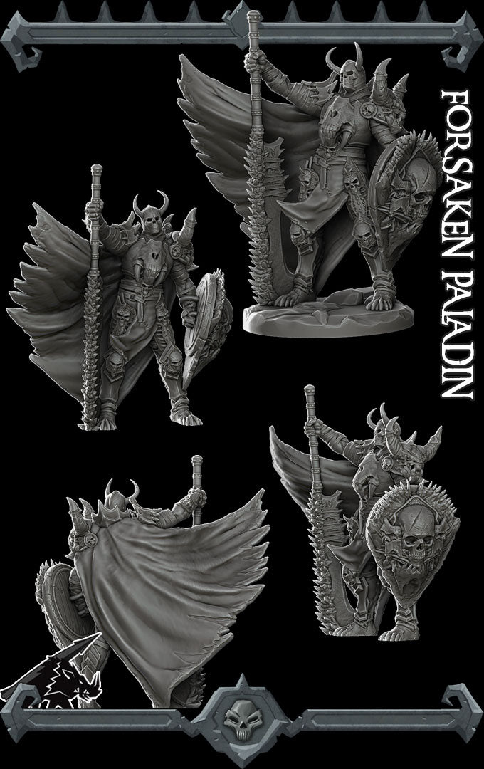 FORSAKEN PALADIN - Miniature | All Sizes | Dungeons and Dragons | Pathfinder | War Gaming