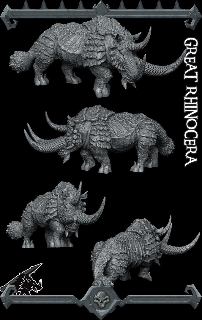 GREAT RHINOCERA - Miniature | Dungeons and Dragons | Pathfinder | War Gaming