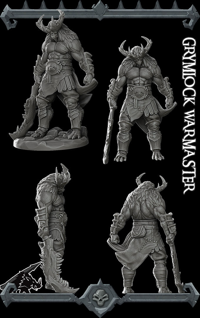 GRYMLOCK WARMASTER - Miniature | All Sizes | Dungeons and Dragons | Pathfinder | War Gaming