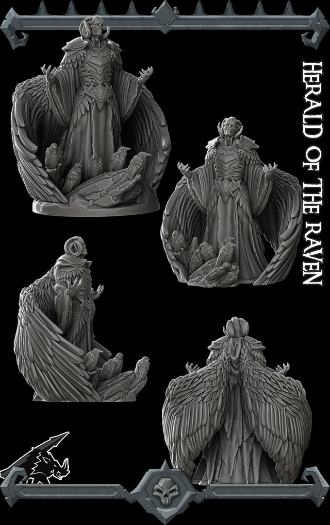 HERALD OF THE RAVEN - Miniature | All Sizes | Dungeons and Dragons | Pathfinder | War Gaming