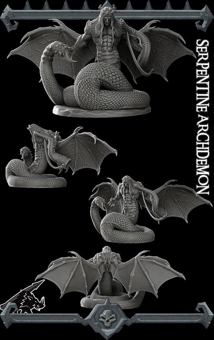 SERPENTINE ARCH DEMON - Miniature -All Sizes | Dungeons and Dragons | Pathfinder | War Gaming