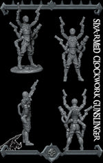 SIX-ARMED CLOCKWORK GUNSLINGER- Miniature | All Sizes | Dungeons and Dragons | Pathfinder | War Gaming
