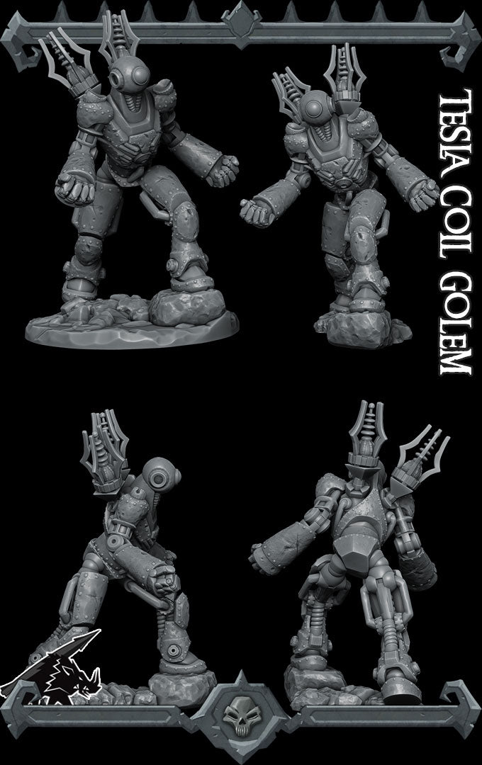 TESLA COIL GOLEM - Miniature | All Sizes | Dungeons and Dragons | Pathfinder | War Gaming