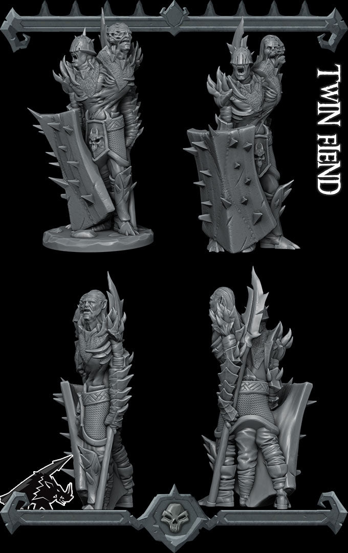 TWIN FIEND - Miniature | All Sizes | Dungeons and Dragons | Pathfinder | War Gaming