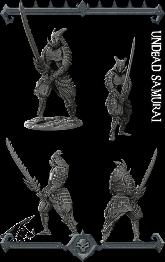 UNDEAD SAMURAI - Monster miniature | All Sizes | Dungeons and Dragons | Pathfinder | War Gaming
