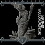 MERMAID WARRIOR PRINCESS - Miniature | All Sizes | Dungeons and Dragons | Pathfinder | War Gaming