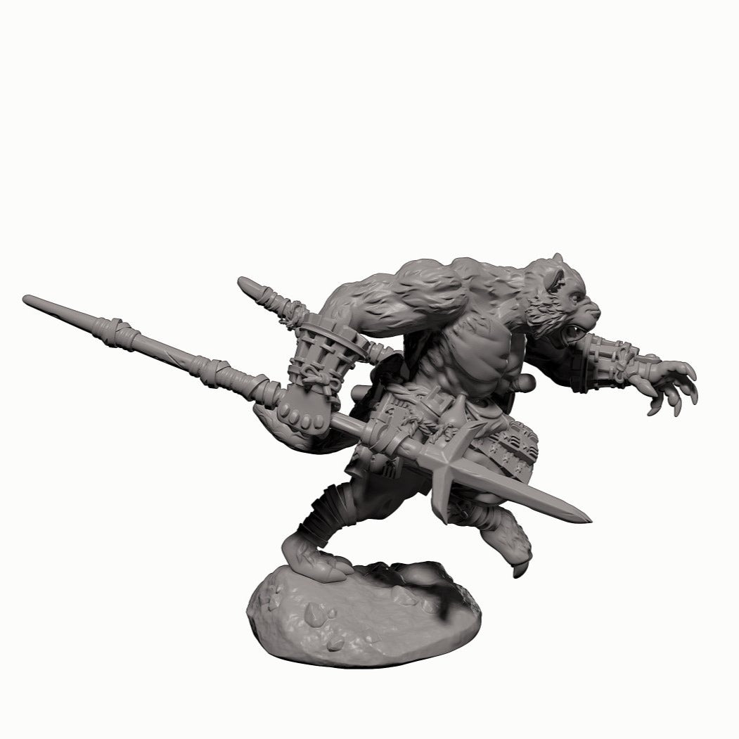 Tabaxi Samurai Fighter - Pit Fighter Champion Miniature