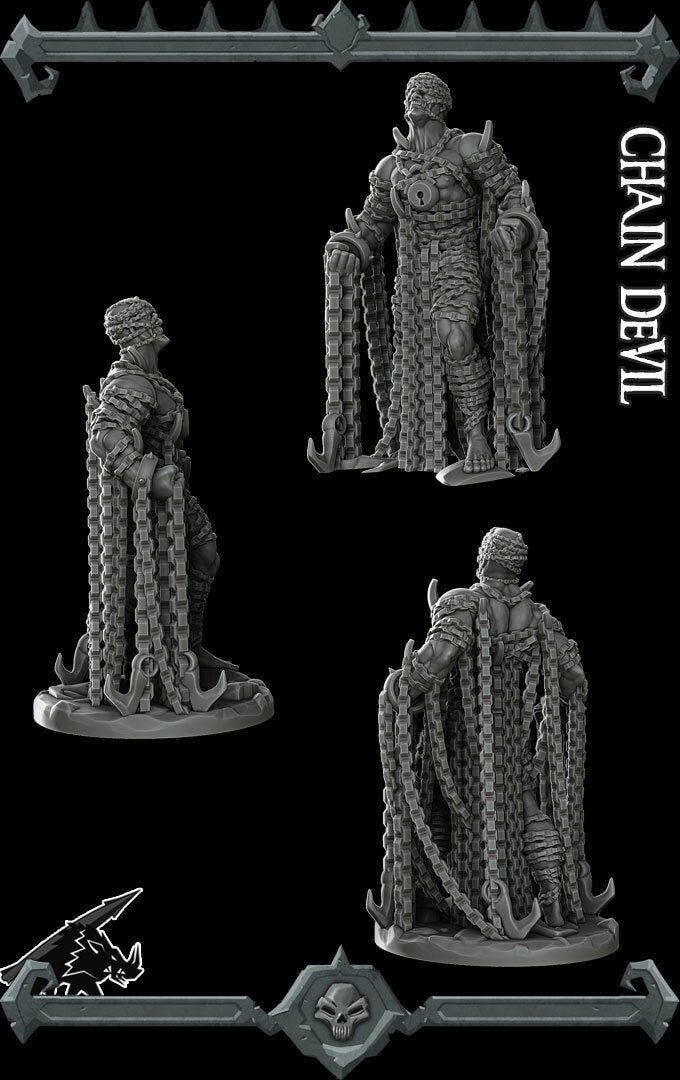 CHAIN DEVIL - Miniature -All Sizes | Dungeons and Dragons | Pathfinder | War Gaming