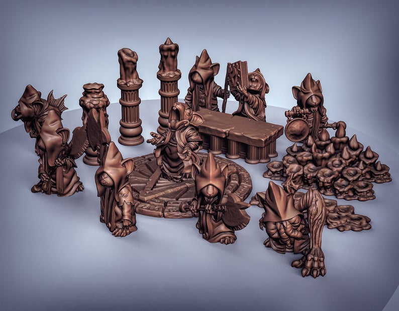 Mousle Cultists with Scenery Resin Miniatures for DnD | Tabletop Gaming