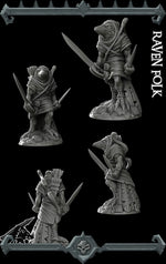 RAVEN FOLK - Miniature -All Sizes | Dungeons and Dragons | Pathfinder | War Gaming