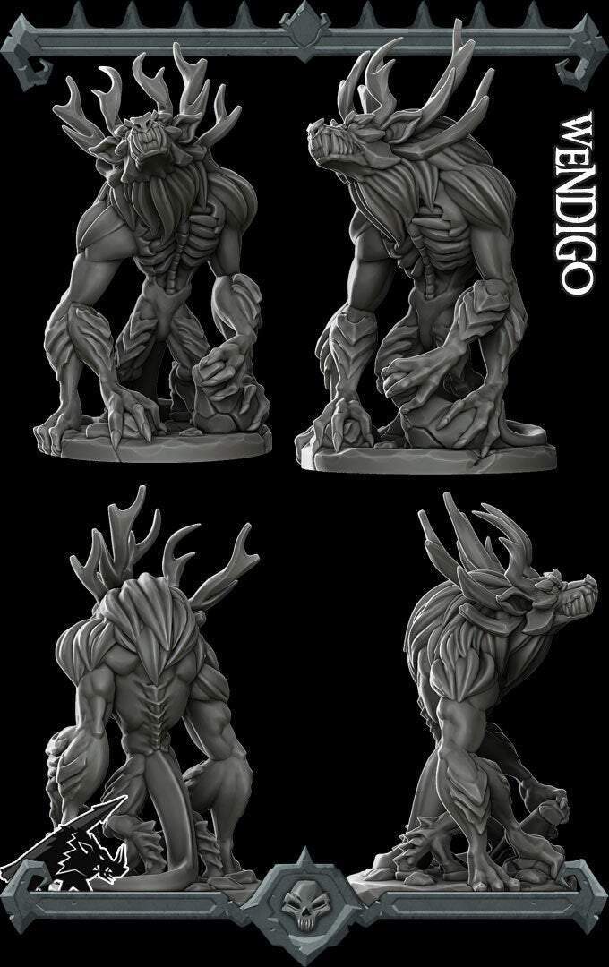 WENDIGO - Miniature -All Sizes | Dungeons and Dragons | Pathfinder | War Gaming