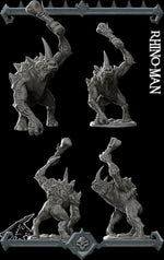 RHINO MAN - Miniature -All Sizes | Dungeons and Dragons | Pathfinder | War Gaming