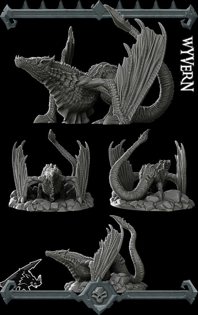 WYVERN - Miniature - All Sizes | Dungeons and Dragons | Pathfinder | War Gaming