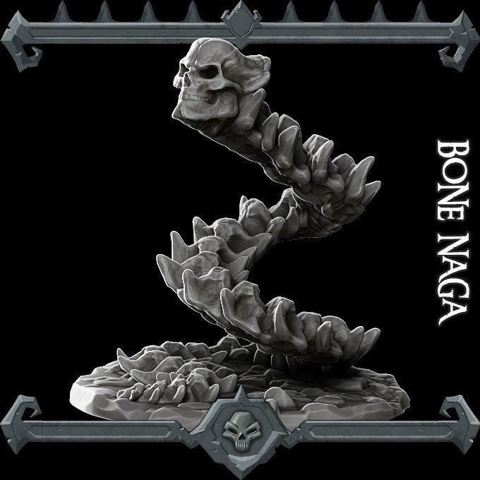 Bone Naga - Miniature -All Sizes | Dungeons and Dragons | Pathfinder | War Gaming