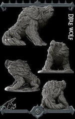 Dire Wolf - Miniature -All Sizes | Dungeons and Dragons | Pathfinder | War Gaming