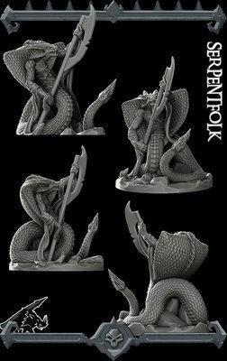 Serpent Folk - Miniature -All Sizes | Dungeons and Dragons | Pathfinder | War Gaming