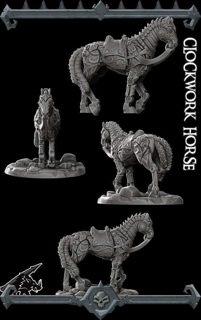 CLOCKWORK HORSE - Miniature -All Sizes | Dungeons and Dragons | Pathfinder | War Gaming