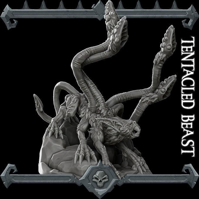 TENTACLED BEAST - Miniature -All Sizes | Dungeons and Dragons | Pathfinder | War Gaming