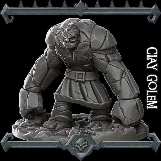CLAY GOLEM - Miniature -All Sizes | Dungeons and Dragons | Pathfinder | War Gaming
