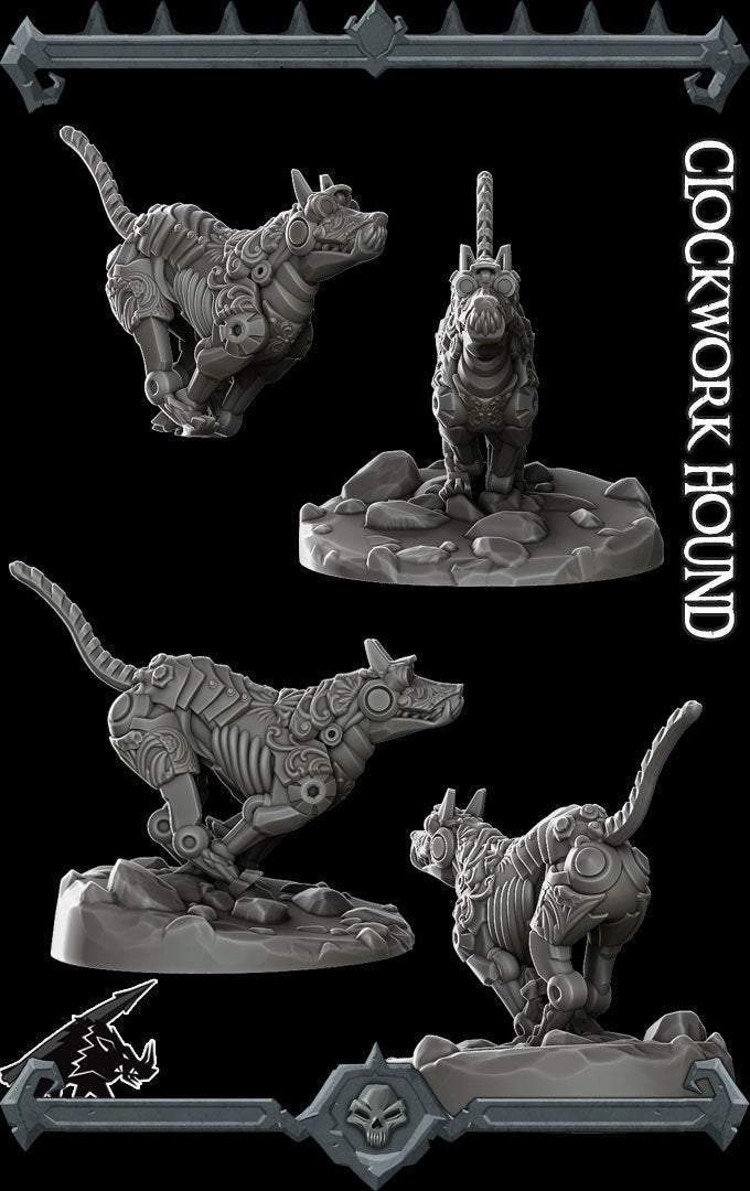 CLOCKWORK HOUND - Miniature -All Sizes | Dungeons and Dragons | Pathfinder | War Gaming