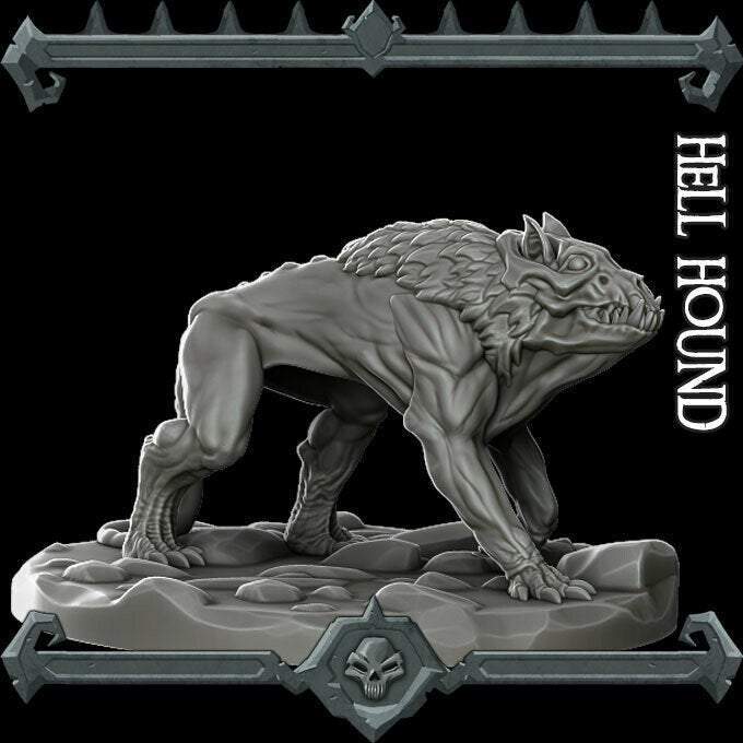 HELL HOUND - Miniature -All Sizes | Dungeons and Dragons | Pathfinder | War Gaming