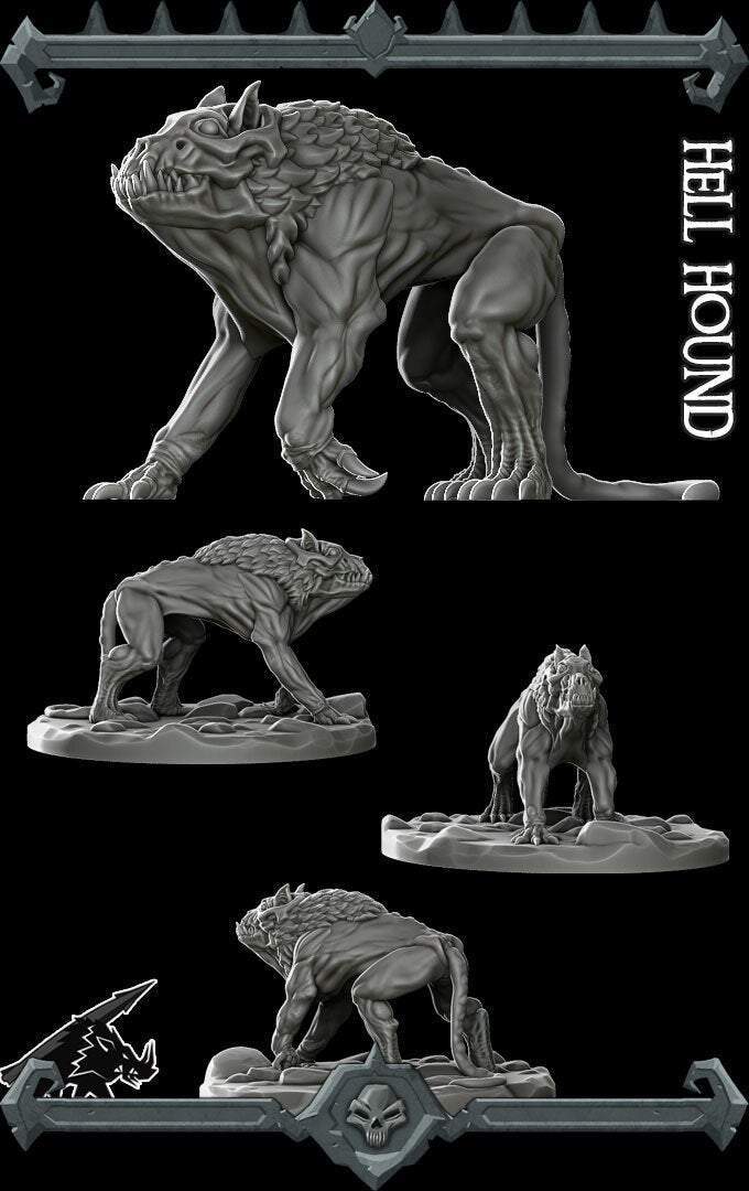 HELL HOUND - Miniature -All Sizes | Dungeons and Dragons | Pathfinder | War Gaming