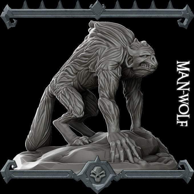 MAN-WOLF - Miniature -All Sizes | Dungeons and Dragons | Pathfinder | War Gaming IRPG