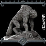 MAN-WOLF - Miniature -All Sizes | Dungeons and Dragons | Pathfinder | War Gaming IRPG