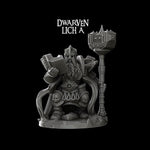DWARVEN LICH - Miniature - Many Size Options | All Sizes | Dungeons and Dragons | Pathfinder | War Gaming