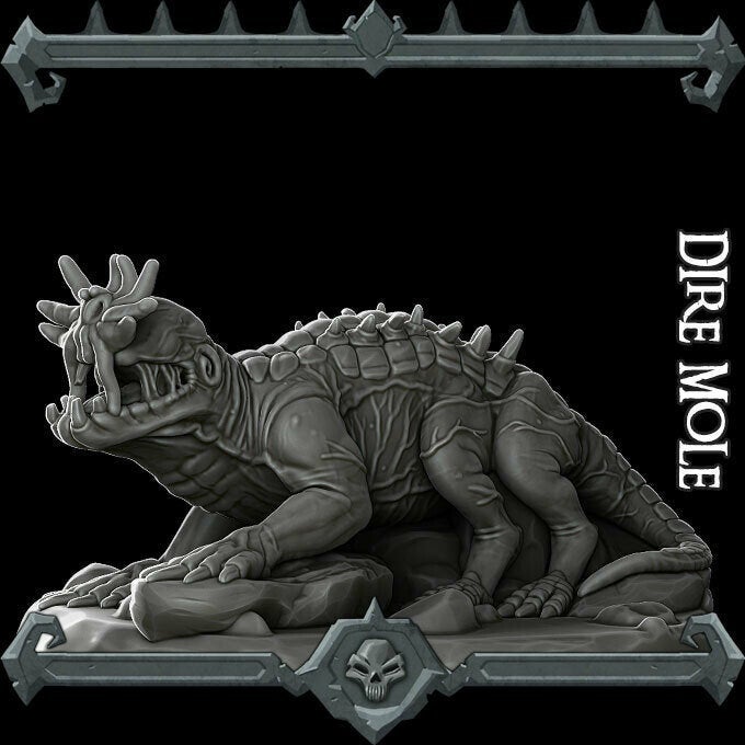 DIRE MOLE Miniature Model| All Sizes | Dungeons and Dragons | Pathfinder | War Gaming