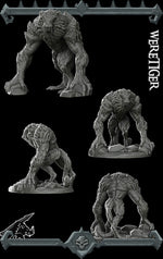 WERETIGER- Miniature | All Sizes | Dungeons and Dragons | Pathfinder | War Gaming