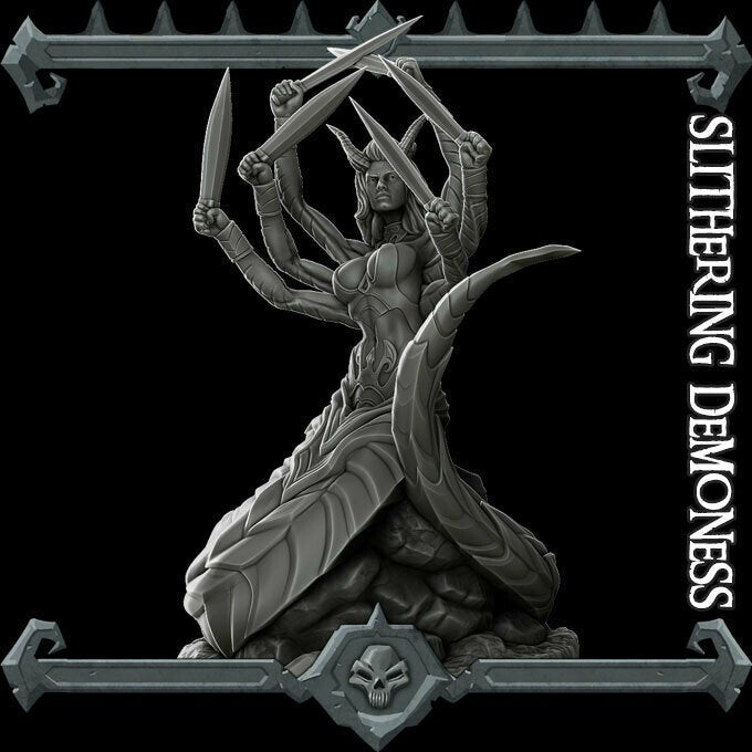 SLITHERING DEMONESS - Miniature | All Sizes | Dungeons and Dragons | Pathfinder | War Gaming