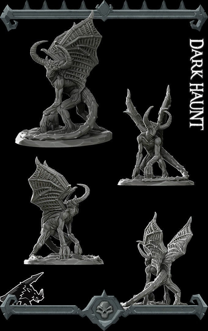 DARK HAUNT HORNED - Miniature | All Sizes | Dungeons and Dragons | Pathfinder | War Gaming