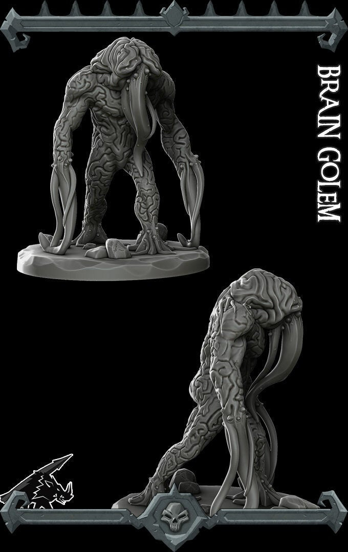 BRAIN GOLEM- Miniature | All Sizes | Dungeons and Dragons | Pathfinder | War Gaming