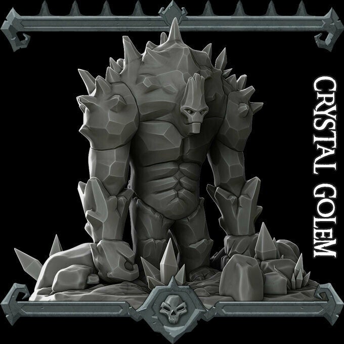 CRYSTAL GOLEM - Miniature | All Sizes | Dungeons and Dragons | Pathfinder | War Gaming