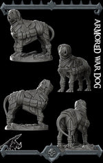 ARMORED WAR DOG - Miniature | All Sizes | Dungeons and Dragons | Pathfinder | War Gaming