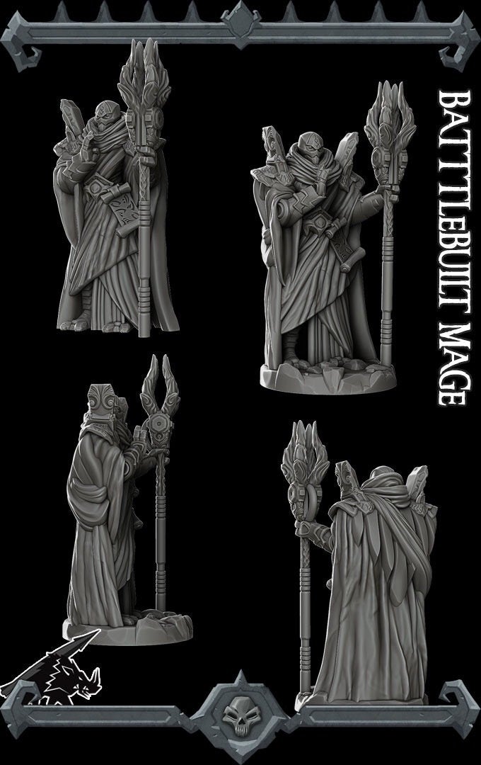 BATTLEBUILT MAGE - Miniature | All Sizes | Dungeons and Dragons | Pathfinder | War Gaming