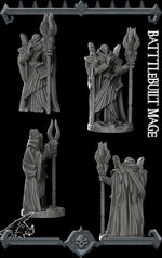 BATTLEBUILT MAGE - Miniature | All Sizes | Dungeons and Dragons | Pathfinder | War Gaming
