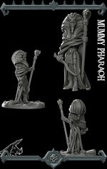 MUMMY PHARAOH - Miniature | All Sizes | Dungeons and Dragons | Pathfinder | War Gaming
