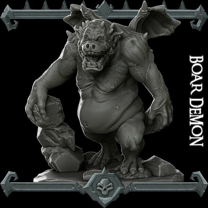 BOAR DEMON - Miniature | All Sizes | Dungeons and Dragons | Pathfinder | War Gaming