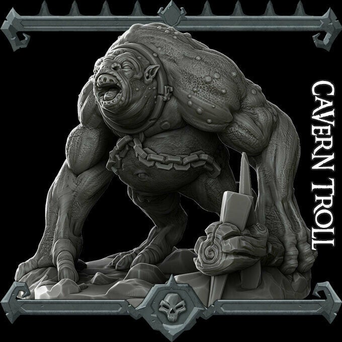 CAVERN TROLL - Miniature | All Sizes | Dungeons and Dragons | Pathfinder | War Gaming