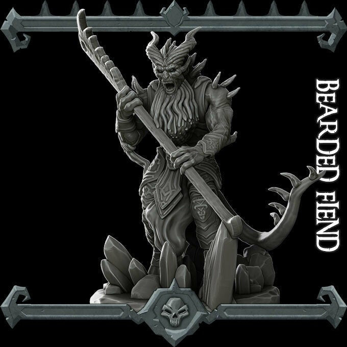 BEARDED FIEND - Miniature | All Sizes | Dungeons and Dragons | Pathfinder | War Gaming