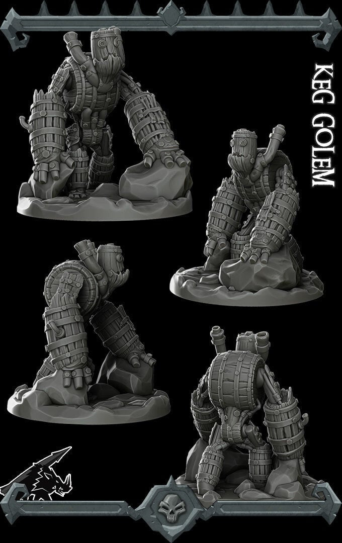 KEG GOLEM - Miniature | All Sizes | Dungeons and Dragons | Pathfinder | War Gaming