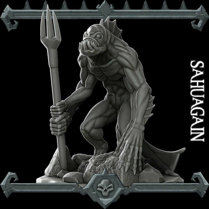SAHUAGAIN - Miniature | All Sizes | Dungeons and Dragons | Pathfinder | War Gaming